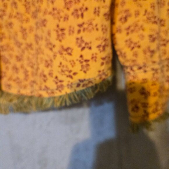 Ryan Michael Women's S Yellow Pearl Snap Costal Girl Western‎ Embroidered Fringe - Picture 8 of 10